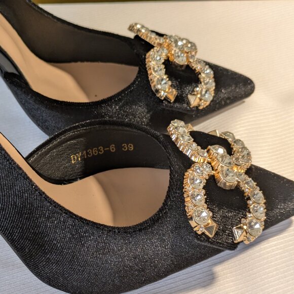 BIG TREE BRUSHED VELVET POINTED TOE STILETTO STYLE HEEL SIZE 8 1/2 - Picture 3 of 7